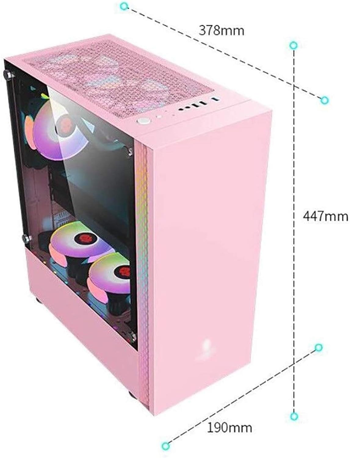ZXFF ゲーミングケース ピンク Mid-Tower ATX/M-ATX/Mini-ITX-PC